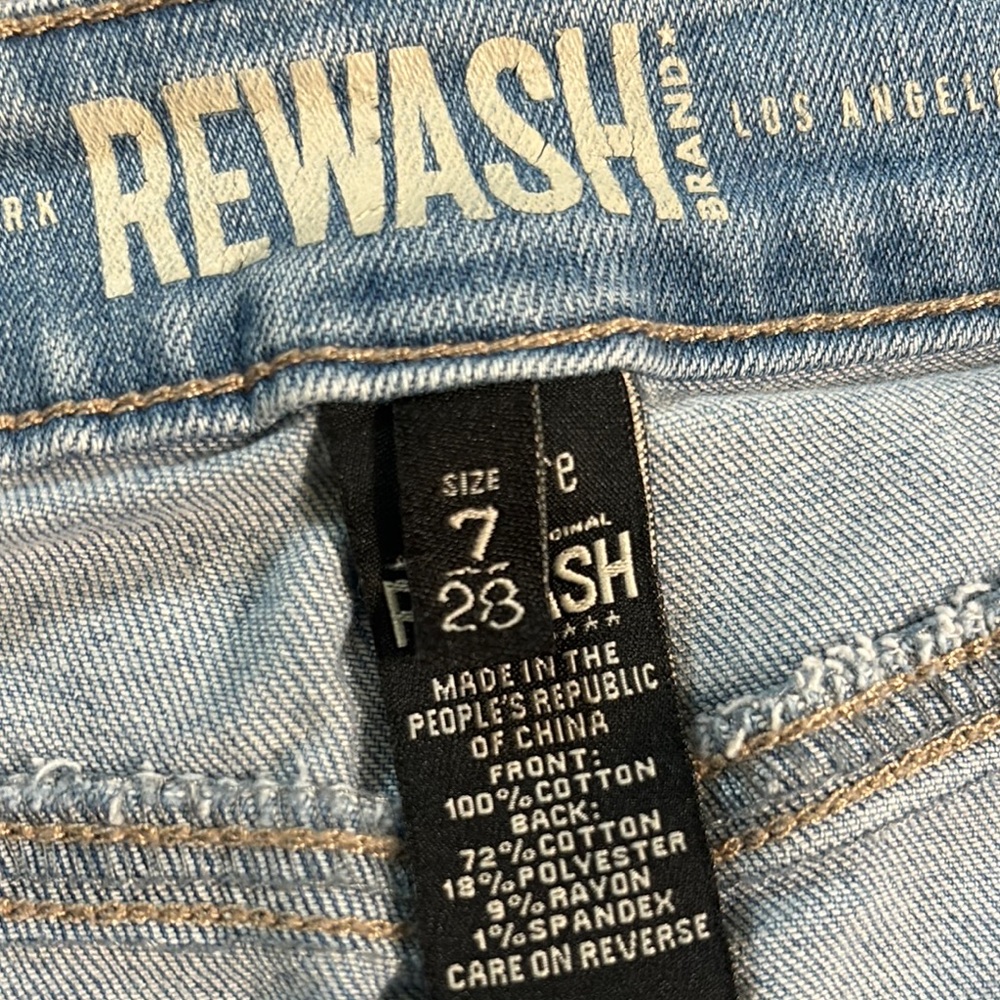 Rewash Blue Mini Skirt Casual Distressed - Picture 2 of 3